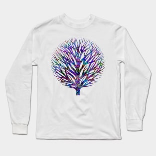 Glam Rainbow Metallic Winter Tree Long Sleeve T-Shirt